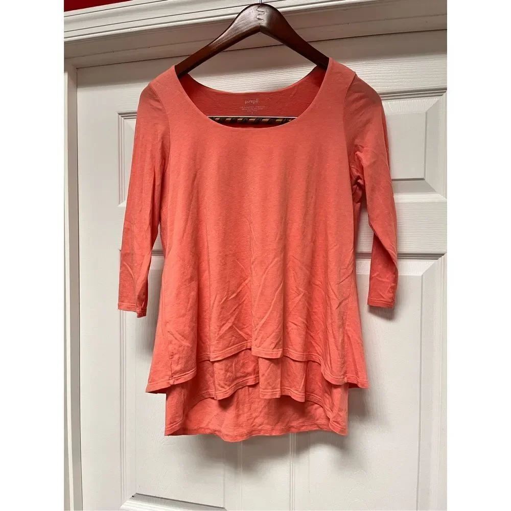 J. Jill Pure Jill Peach Elliptical Layered Too sz S EUC
